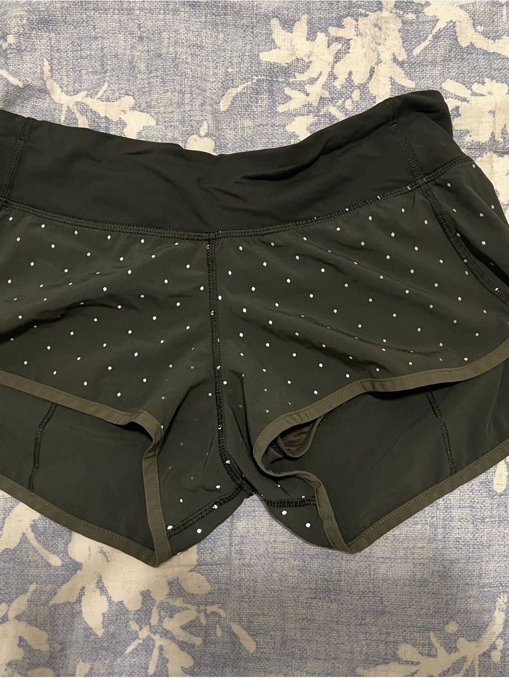 lululemon athletica army green Running Shorts with Reflective Dot Print